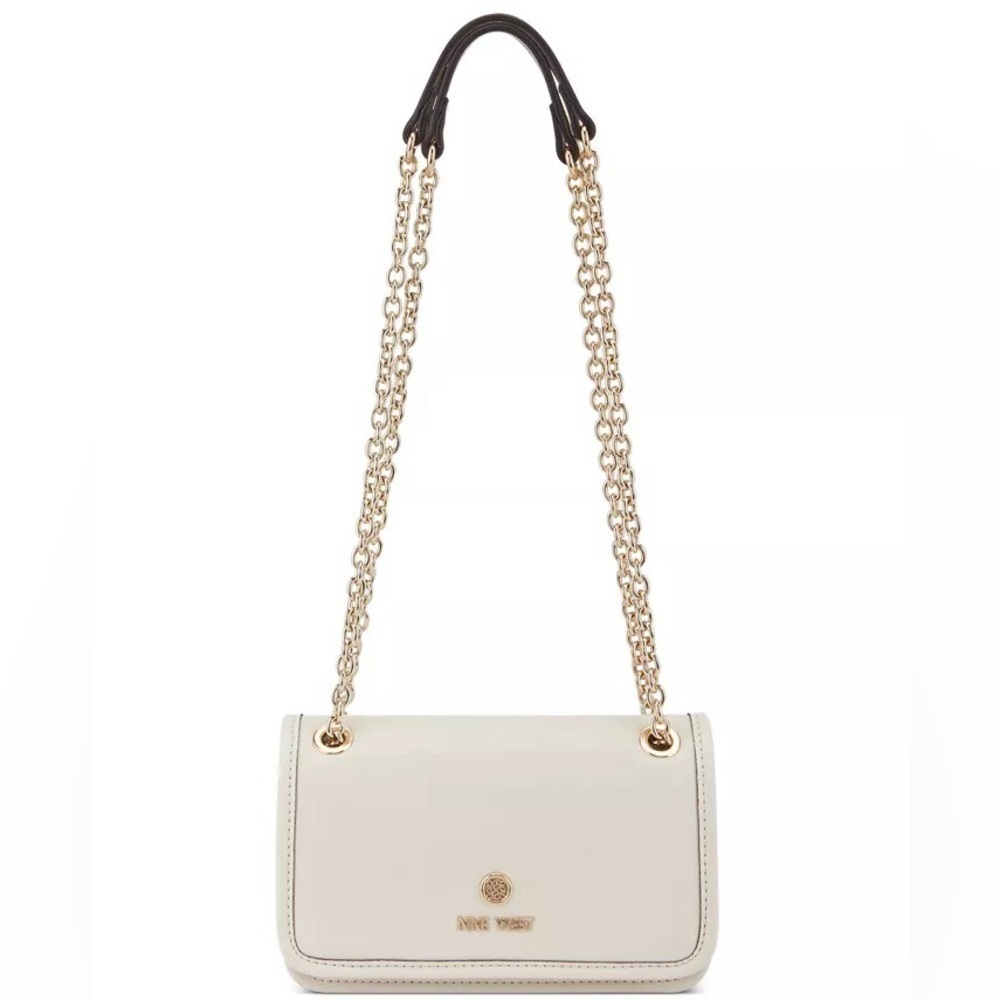 Nine West Saoirse Mini Convertible Crossbody Flap Bag in Cream with Gold